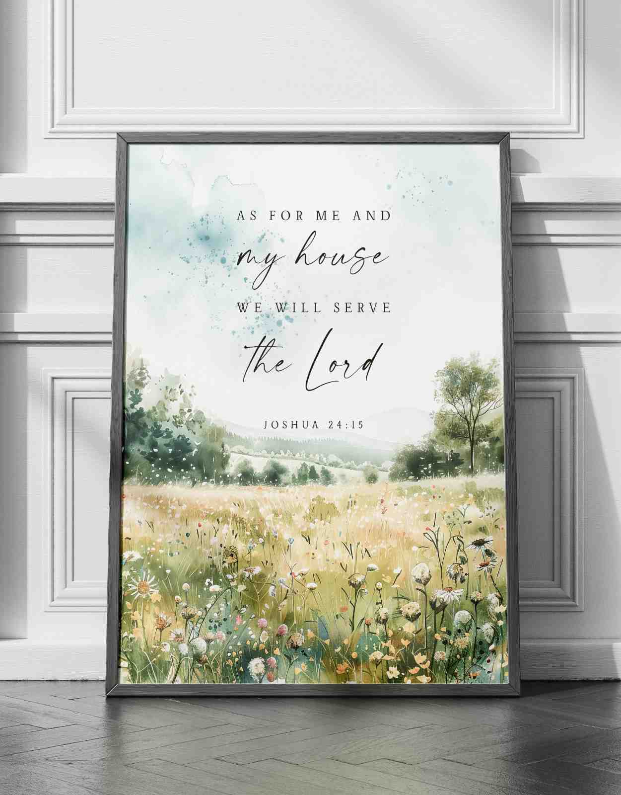Bible Art Print As for Me and My House, Scripture Wall Art Poster