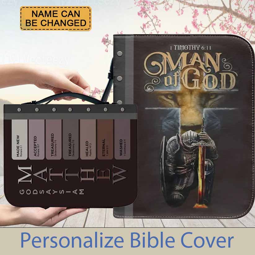 Man Of God - Uncover the sacred meaning of your name - Personalized Bible Cover