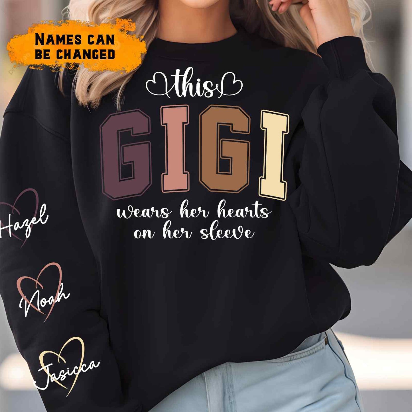 This Grandma wear her Hearts - Personalized gifts for Grandma Or Mom