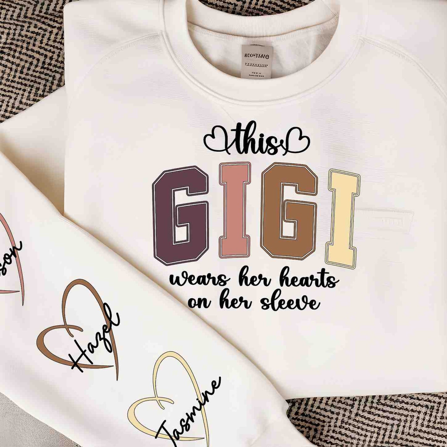 This Grandma wear her Hearts - Personalized gifts for Grandma Or Mom