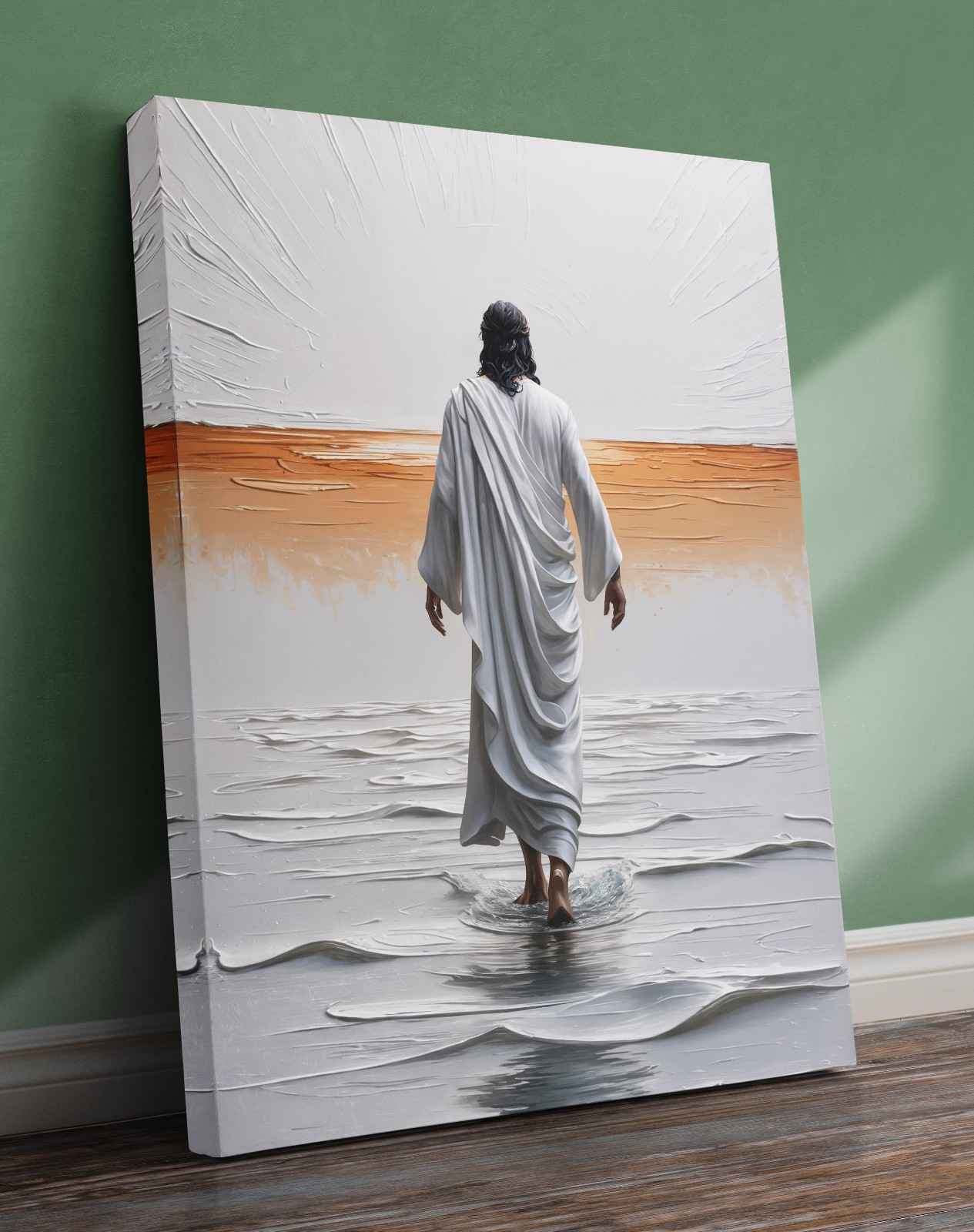 Bible Art Print – Fear Not: Jesus Walks on Water | Scripture Wall Art