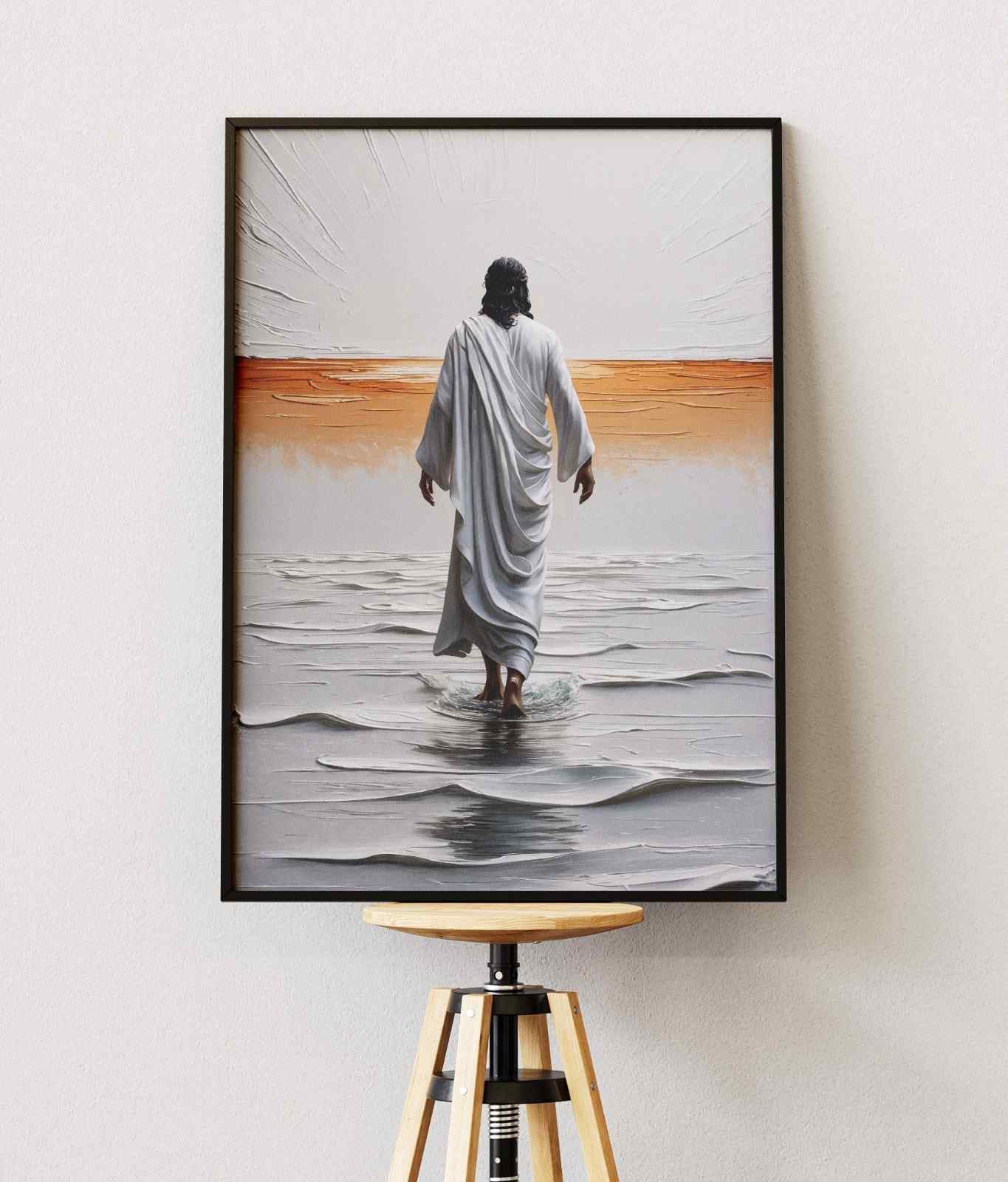 Bible Art Print – Fear Not: Jesus Walks on Water | Scripture Wall Art