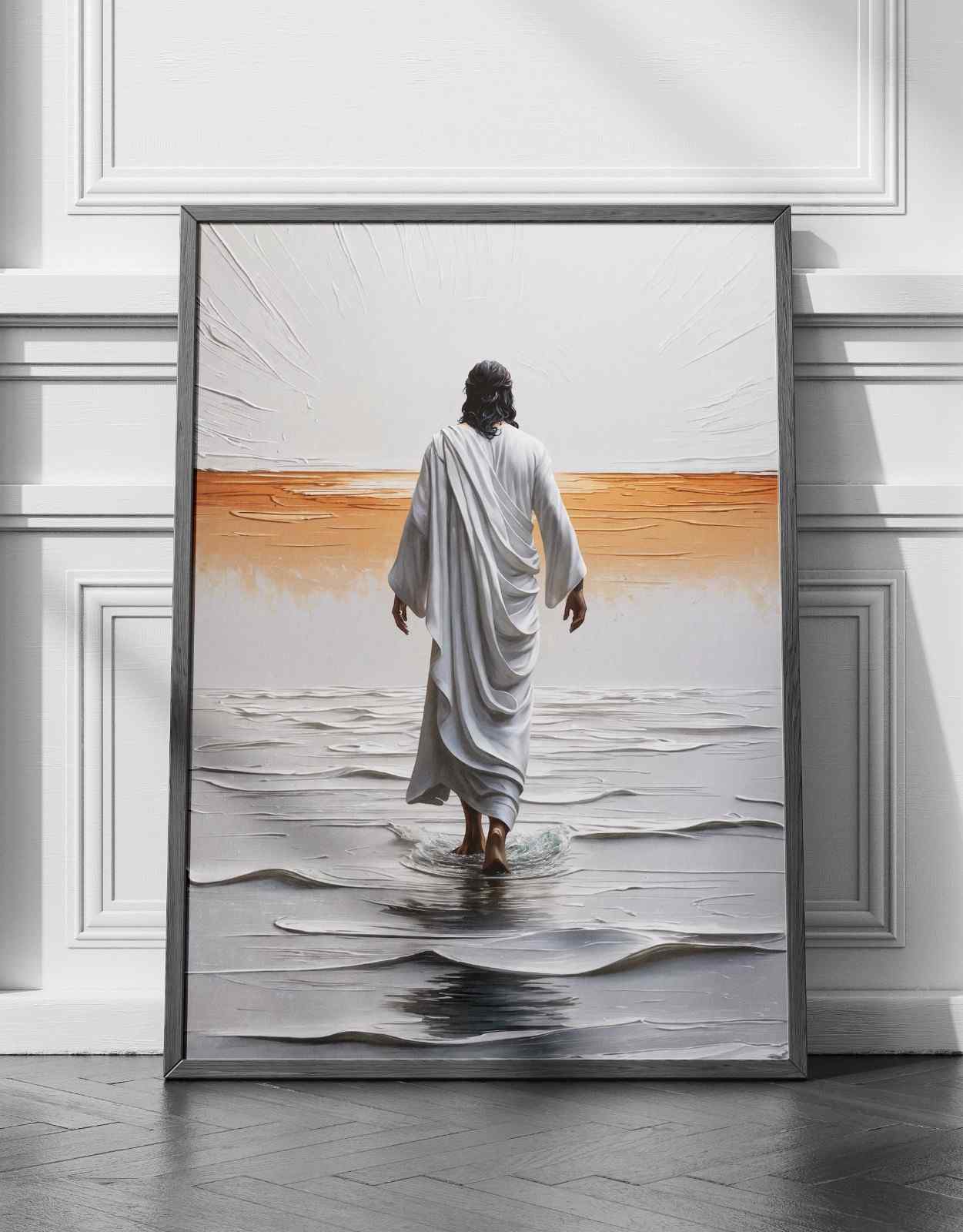 Bible Art Print – Fear Not: Jesus Walks on Water | Scripture Wall Art