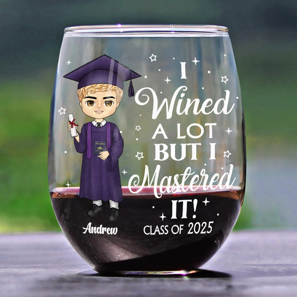 I Wined A Lot - Personalized Stemless Wine Glass