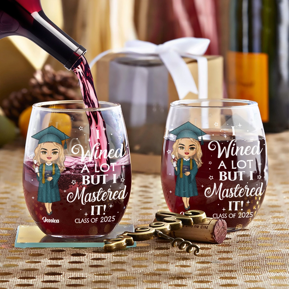 I Wined A Lot - Personalized Stemless Wine Glass