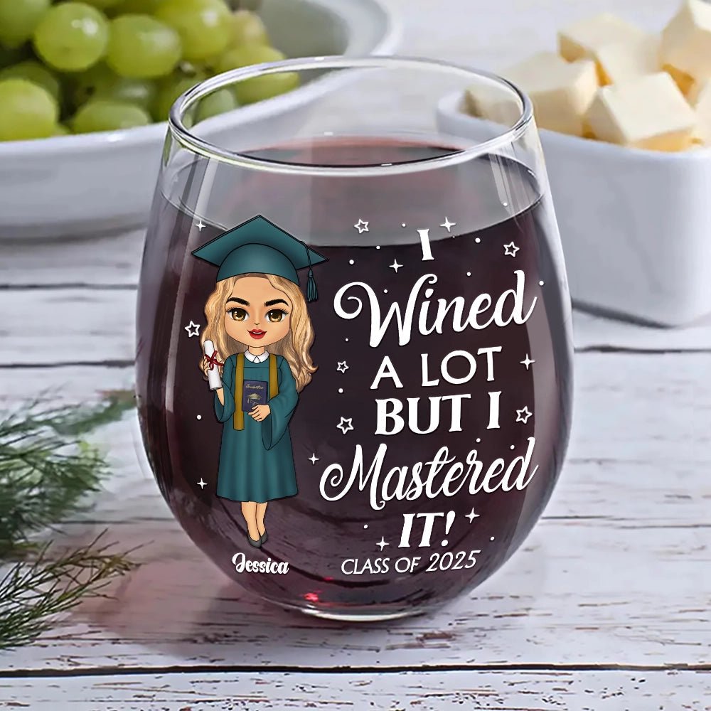 I Wined A Lot - Personalized Stemless Wine Glass