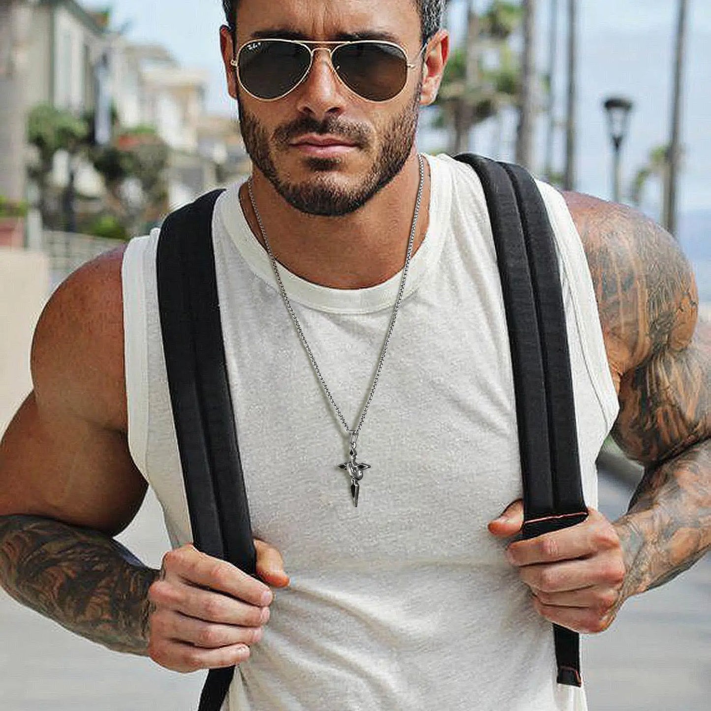 Mens Cross Necklaces, Stylish Christian Prayer Jewelry