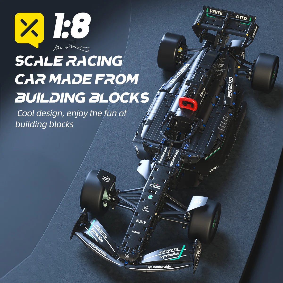 F1 Formula Racing Model Building Blocks: 1724PCS Multi-Block Construction Set