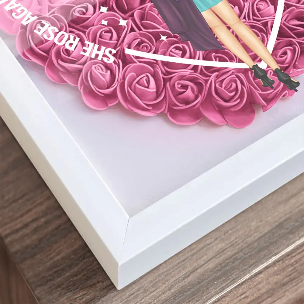 She Rose Against All Odds - Personalized Flower Shadow Box