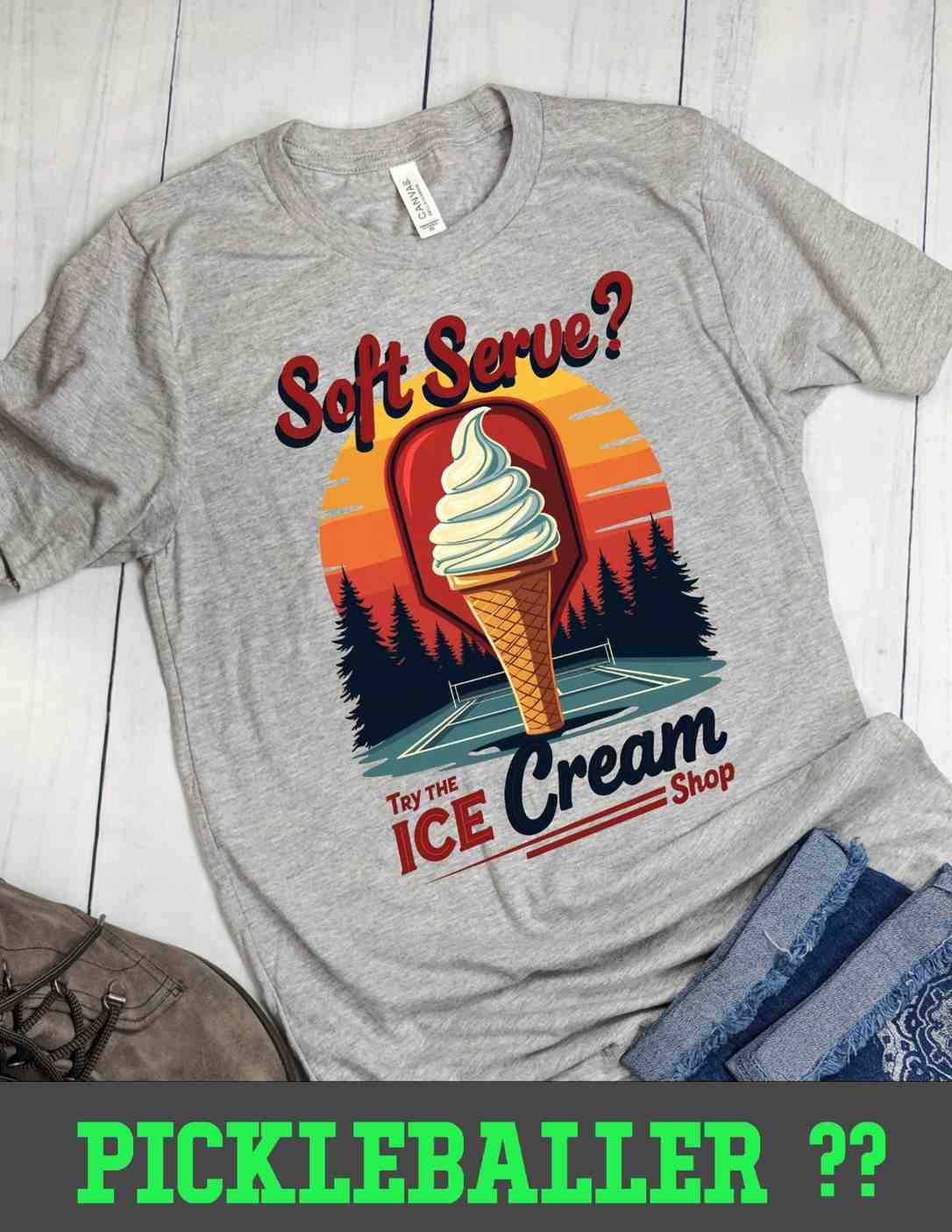 Soft Serve? Try The Ice Cream Shop - Unisex Jersey Short-Sleeve T-Shirt Sweatshirt And Hoodie
