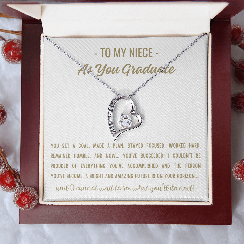 You Set A Goal - Forever Love Necklace Niece Gift, Niece Graduation Gift, High School, College Graduate