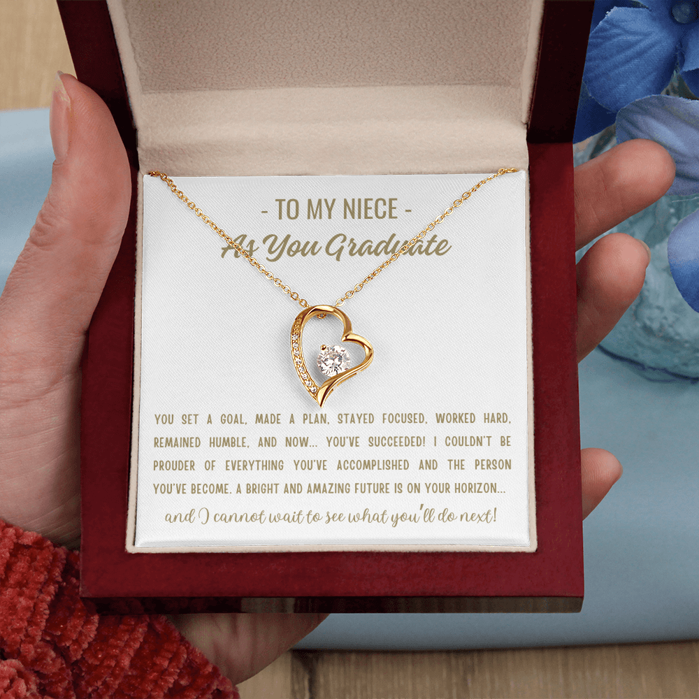 You Set A Goal - Forever Love Necklace Niece Gift, Niece Graduation Gift, High School, College Graduate