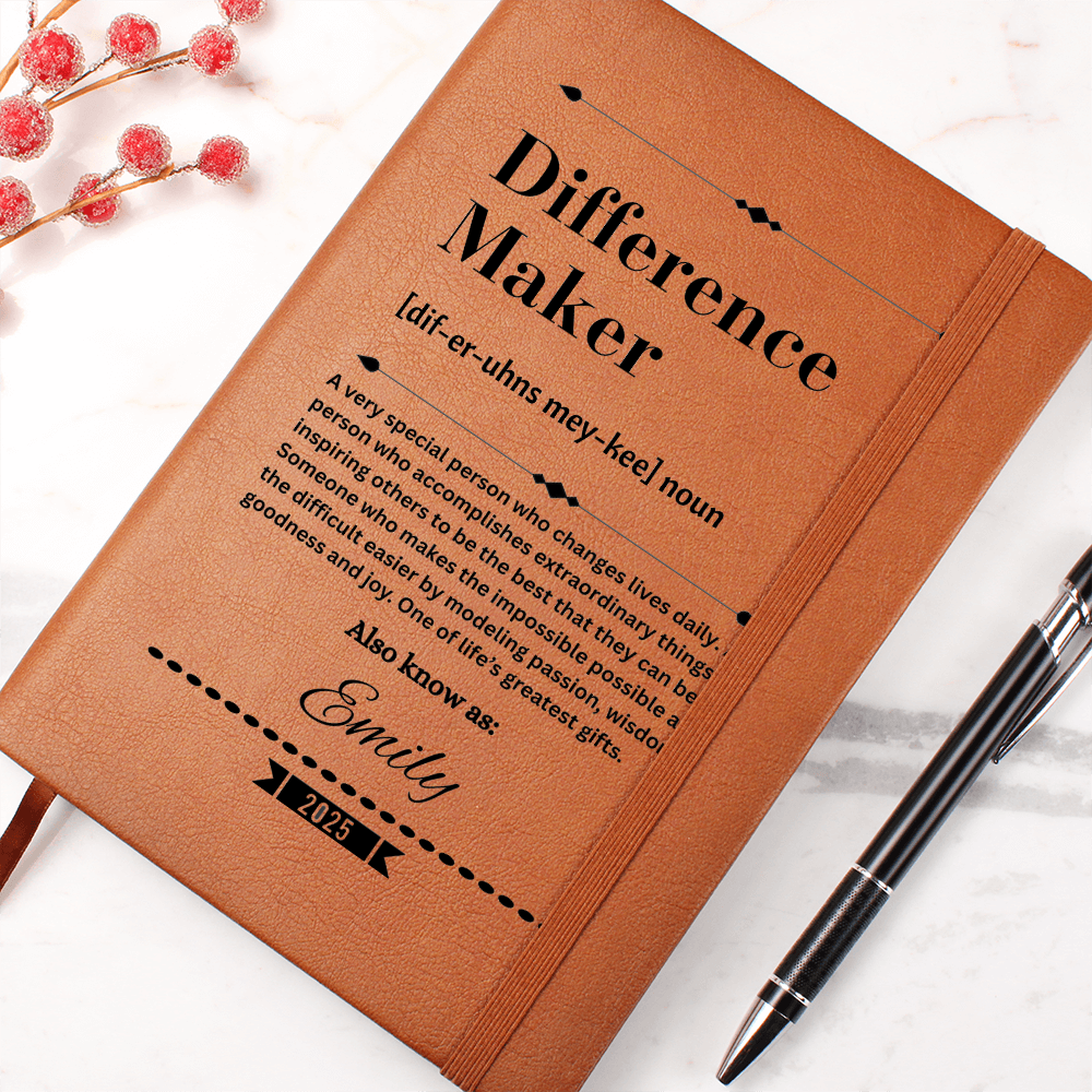 Difference Maker - Personalized Graduation Gift For Daughter Son, Leather Journal For Daughter From Mom, Custom College Graduation Gift