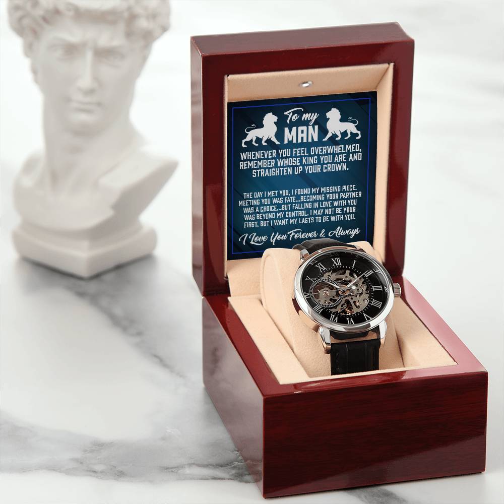 Straighten Up Your Crown - Men's Openwork Watch