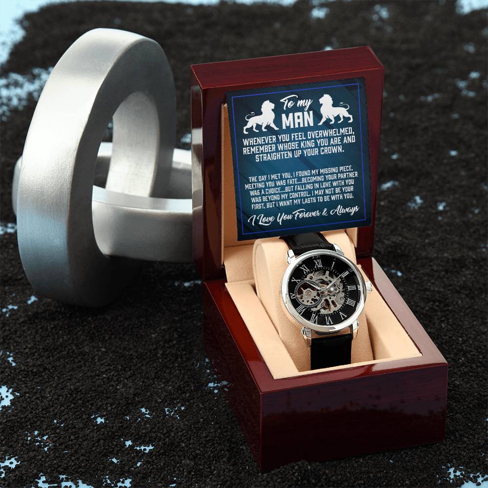 Straighten Up Your Crown - Men's Openwork Watch