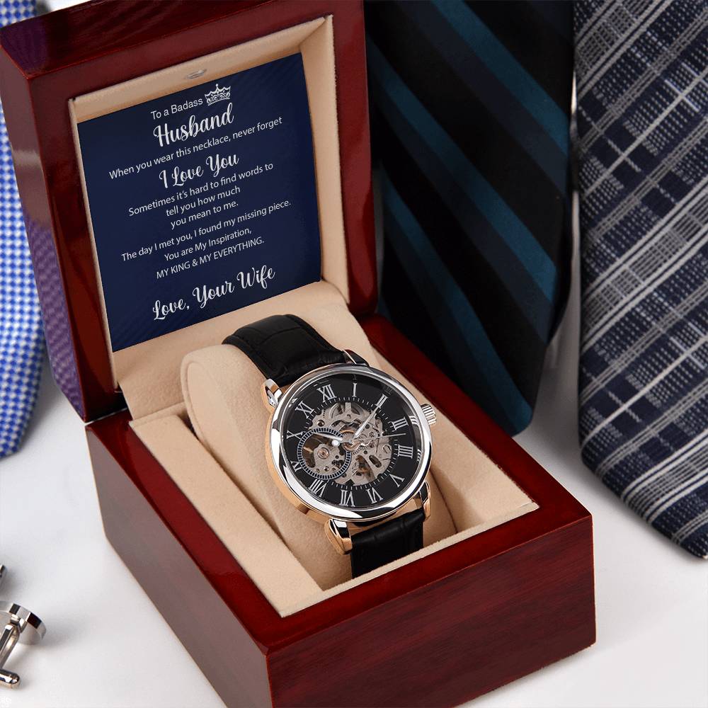 My KING and My Everything - Men's Openwork Watch