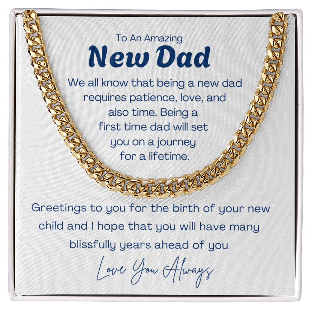 To My Amazing New Dad - Cuban Link Chain For Father. Gift for new Dad, Father's day gift