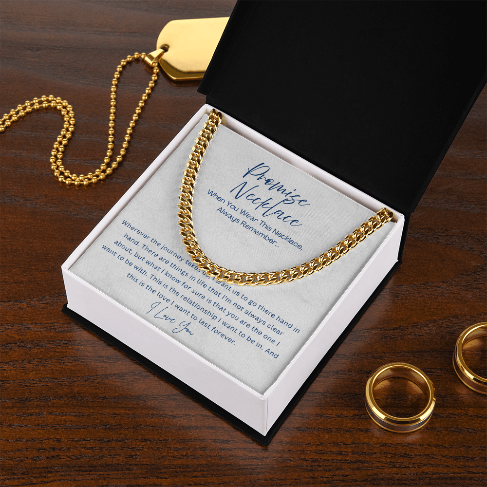 Promise Necklace - Cuban Link Chain - Gift for boyfriend, Gift for husband from Wife