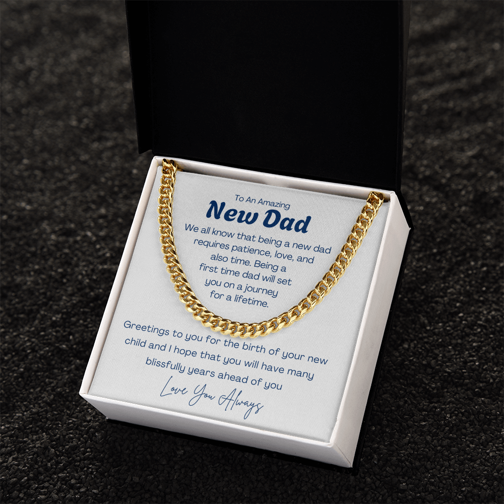 To My Amazing New Dad - Cuban Link Chain For Father. Gift for new Dad, Father's day gift