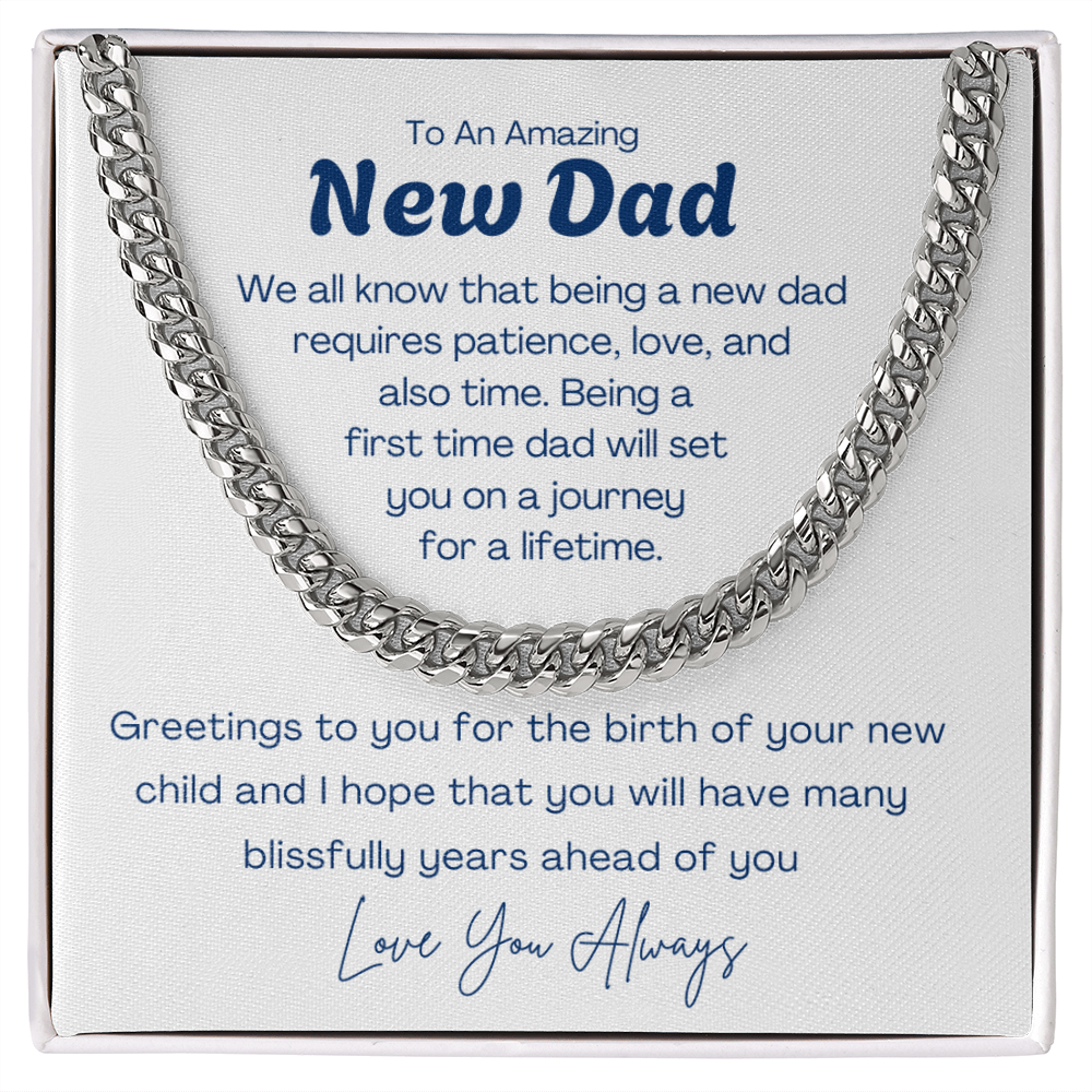 To My Amazing New Dad - Cuban Link Chain For Father. Gift for new Dad, Father's day gift
