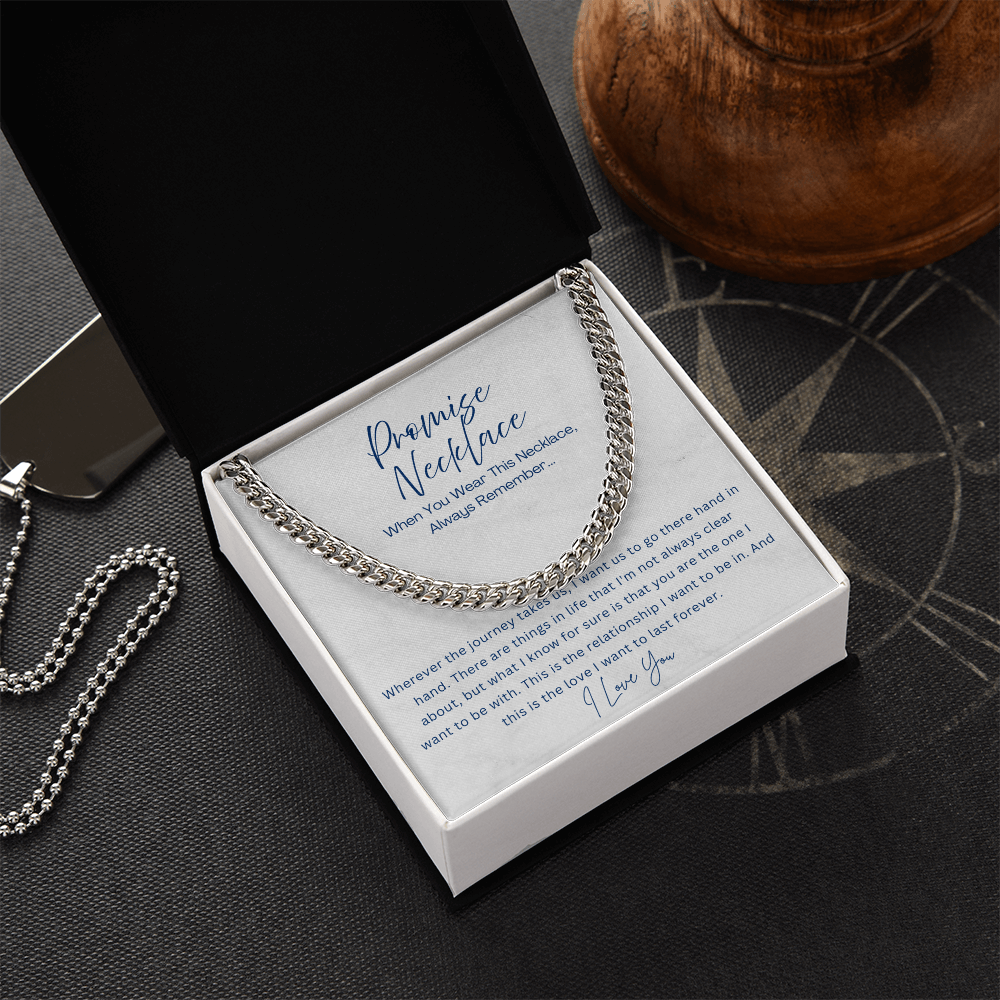 Promise Necklace - Cuban Link Chain - Gift for boyfriend, Gift for husband from Wife