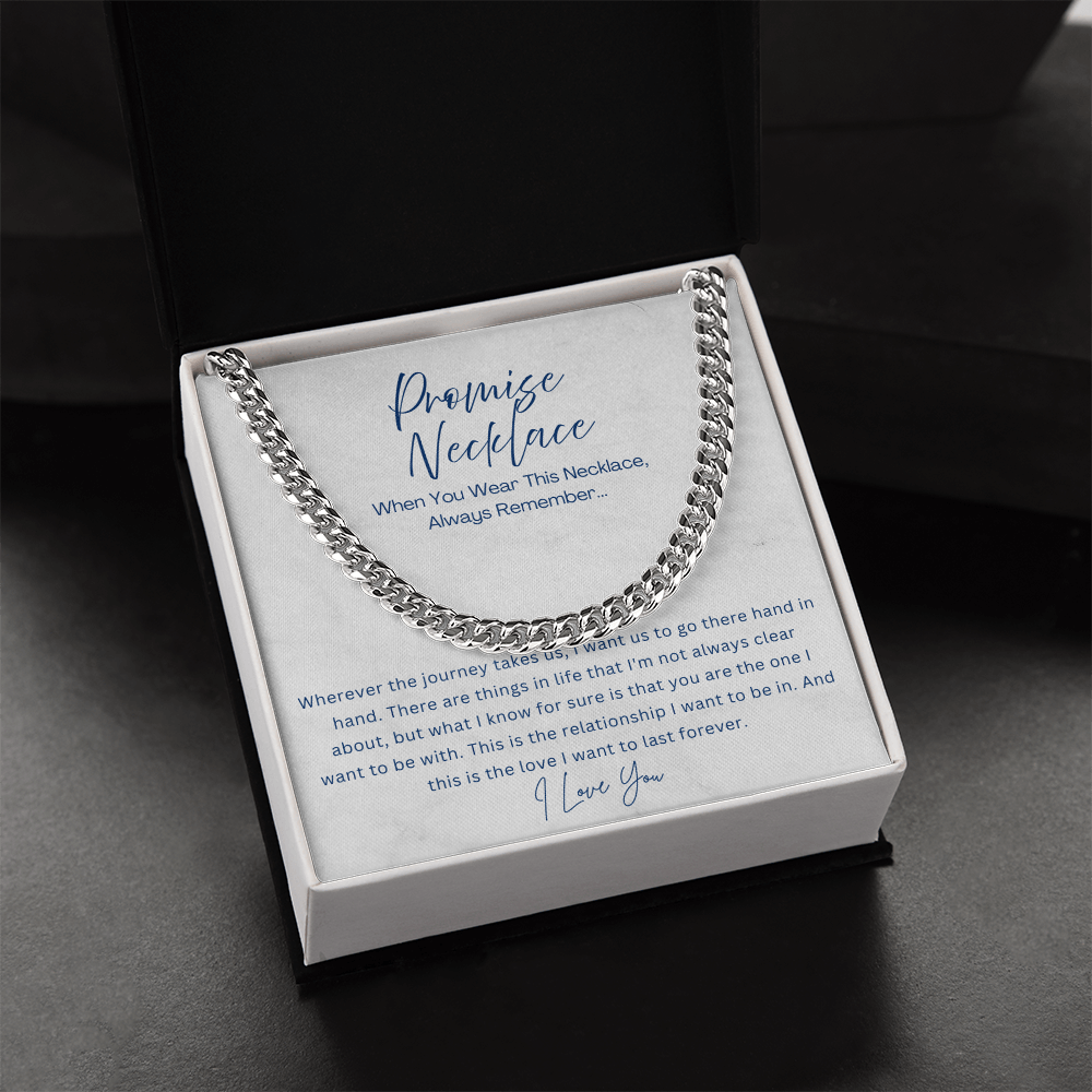 Promise Necklace - Cuban Link Chain - Gift for boyfriend, Gift for husband from Wife