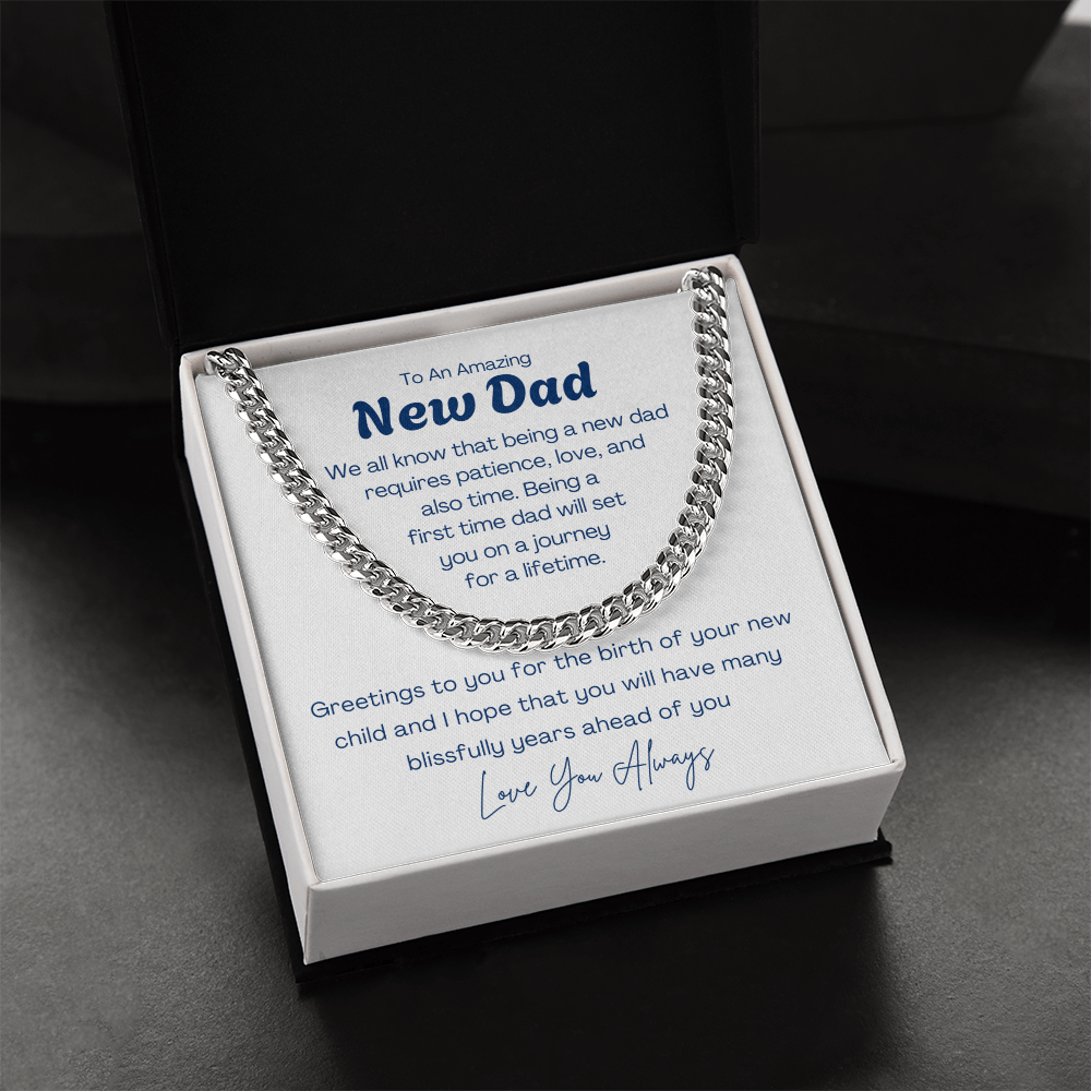To My Amazing New Dad - Cuban Link Chain For Father. Gift for new Dad, Father's day gift