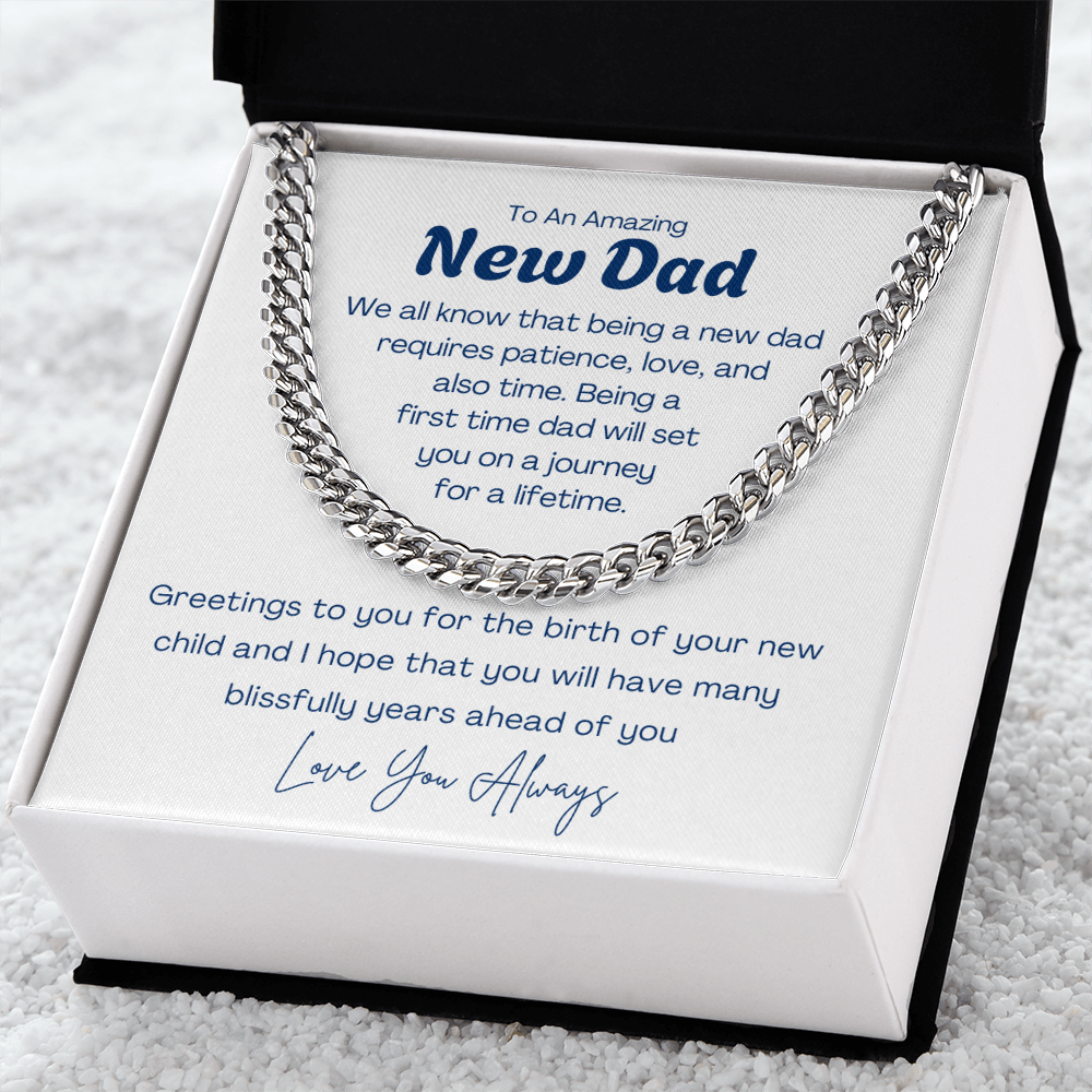 To My Amazing New Dad - Cuban Link Chain For Father. Gift for new Dad, Father's day gift