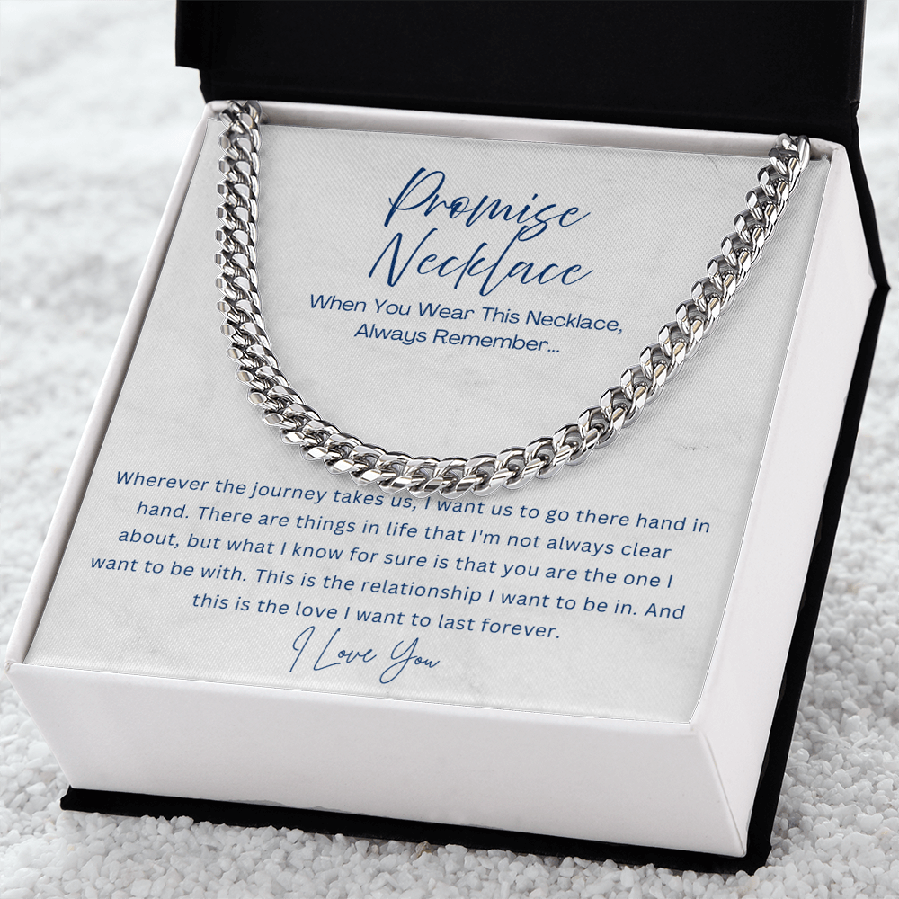 Promise Necklace - Cuban Link Chain - Gift for boyfriend, Gift for husband from Wife