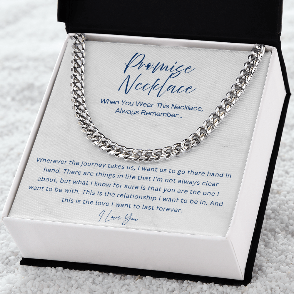 Promise Necklace - Cuban Link Chain - Gift for boyfriend, Gift for husband from Wife