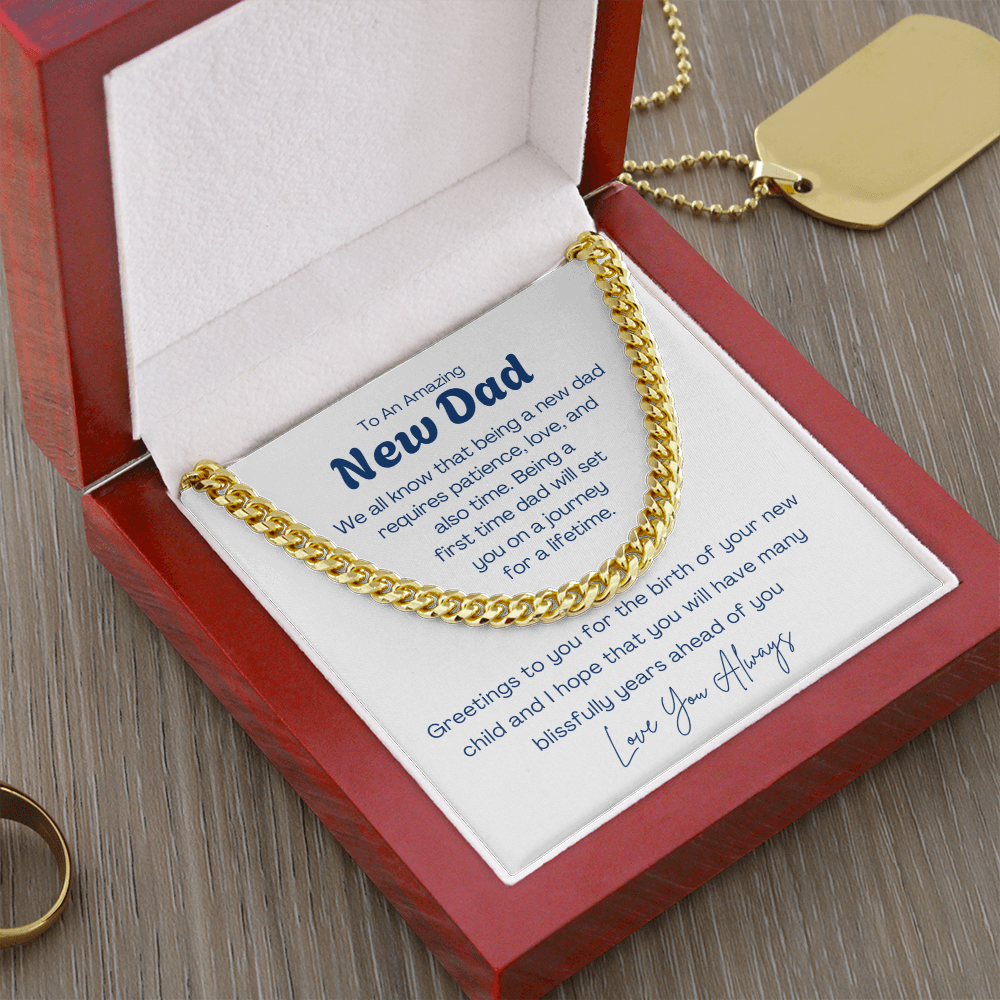 To My Amazing New Dad - Cuban Link Chain For Father. Gift for new Dad, Father's day gift