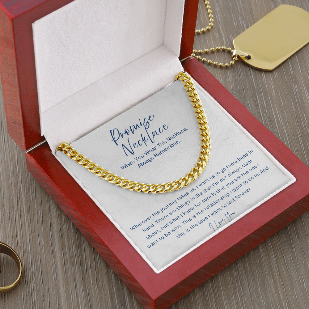 Promise Necklace - Cuban Link Chain - Gift for boyfriend, Gift for husband from Wife
