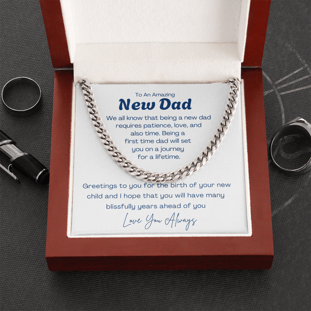 To My Amazing New Dad - Cuban Link Chain For Father. Gift for new Dad, Father's day gift