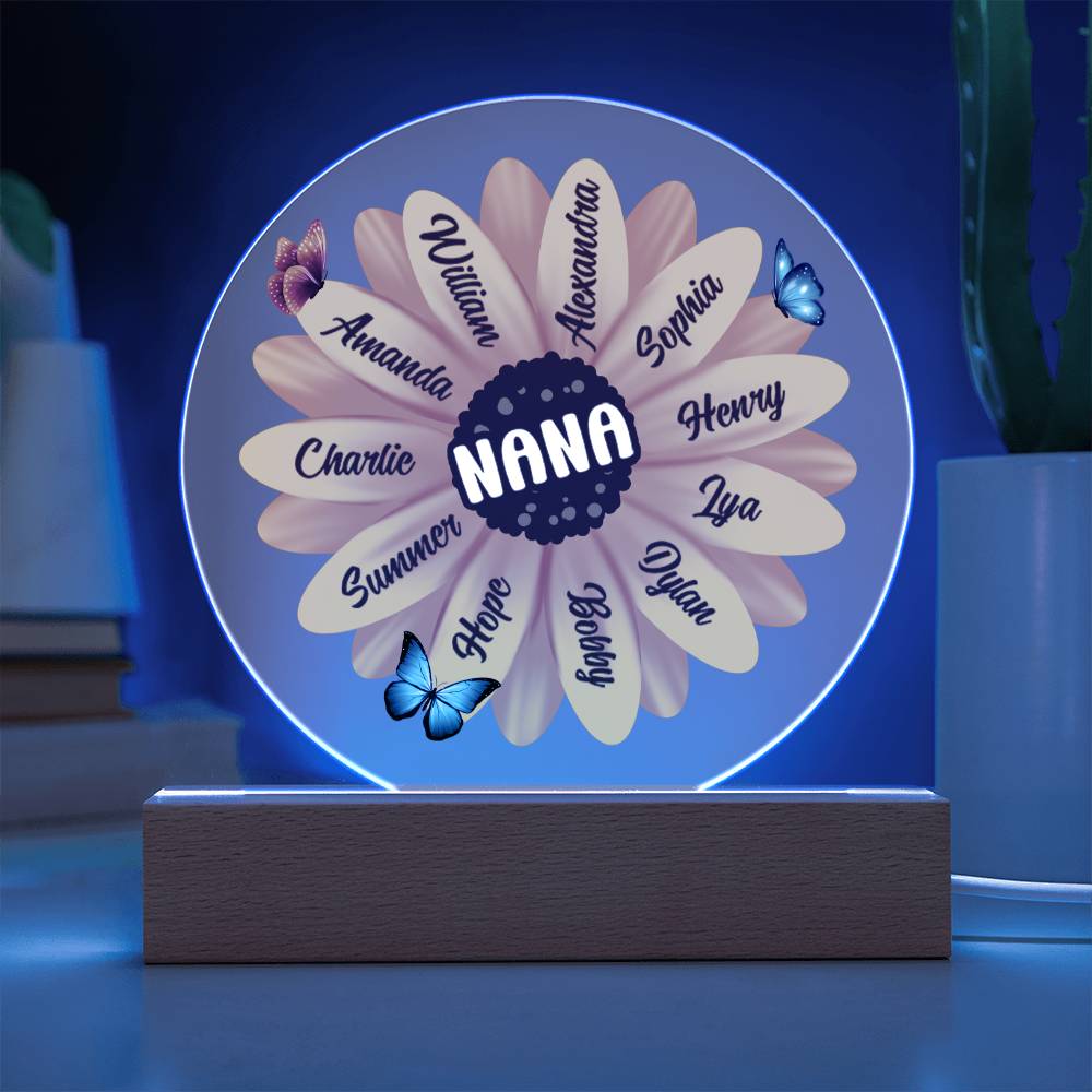 Sunflower | Grandma | Nana | Memaw | Gigi - Circle Acrylic Plaque
