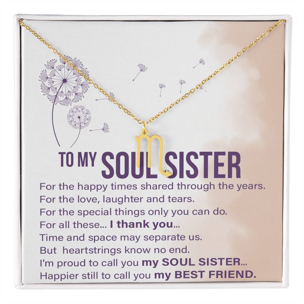 Soul Sisters - Zodiac Name Necklace