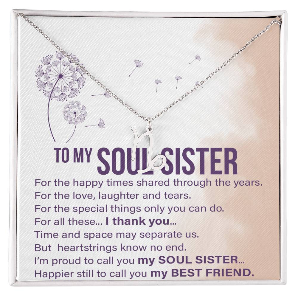 Soul Sisters - Zodiac Name Necklace