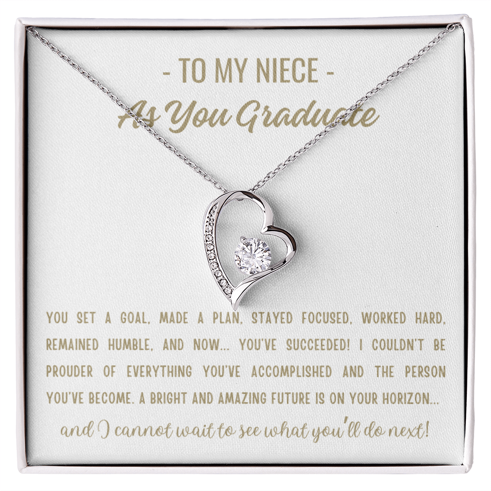 You Set A Goal - Forever Love Necklace Niece Gift, Niece Graduation Gift, High School, College Graduate