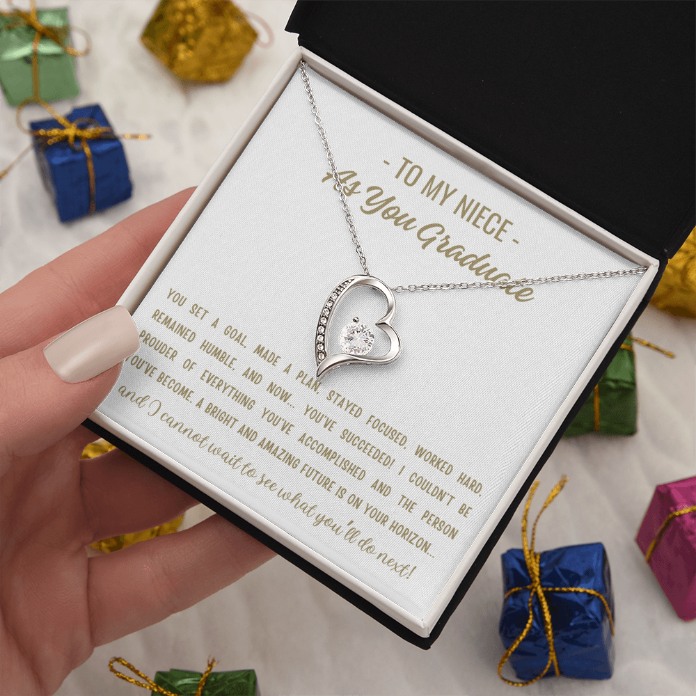 You Set A Goal - Forever Love Necklace Niece Gift, Niece Graduation Gift, High School, College Graduate