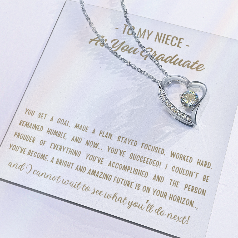 You Set A Goal - Forever Love Necklace Niece Gift, Niece Graduation Gift, High School, College Graduate