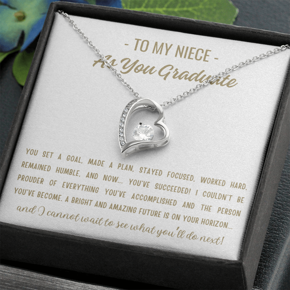 You Set A Goal - Forever Love Necklace Niece Gift, Niece Graduation Gift, High School, College Graduate