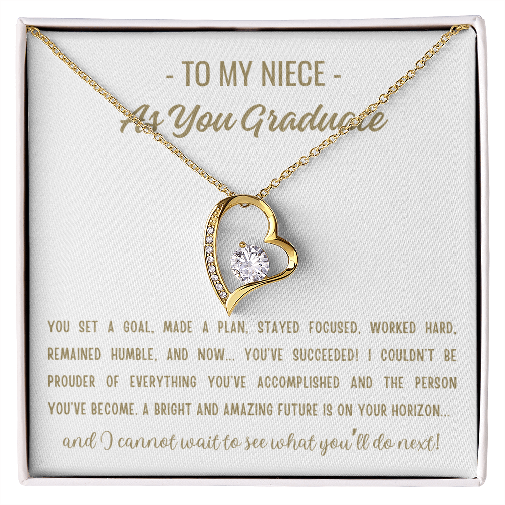 You Set A Goal - Forever Love Necklace Niece Gift, Niece Graduation Gift, High School, College Graduate