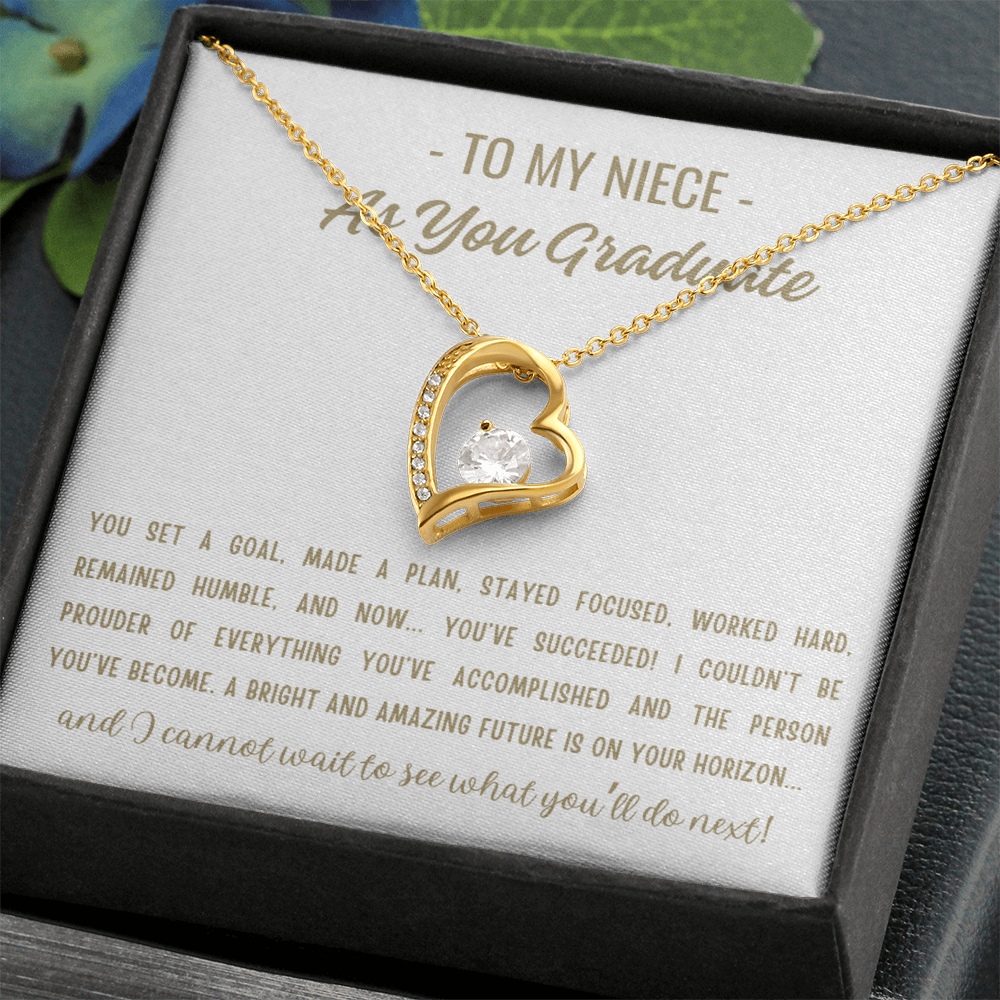 You Set A Goal - Forever Love Necklace Niece Gift, Niece Graduation Gift, High School, College Graduate