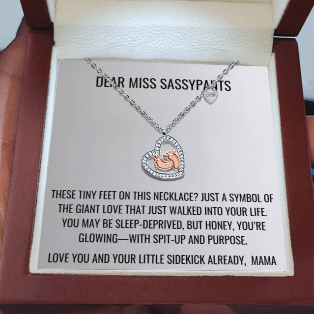 Dear Miss Sassypants - Baby Feet Heart Necklace First Mother's Day