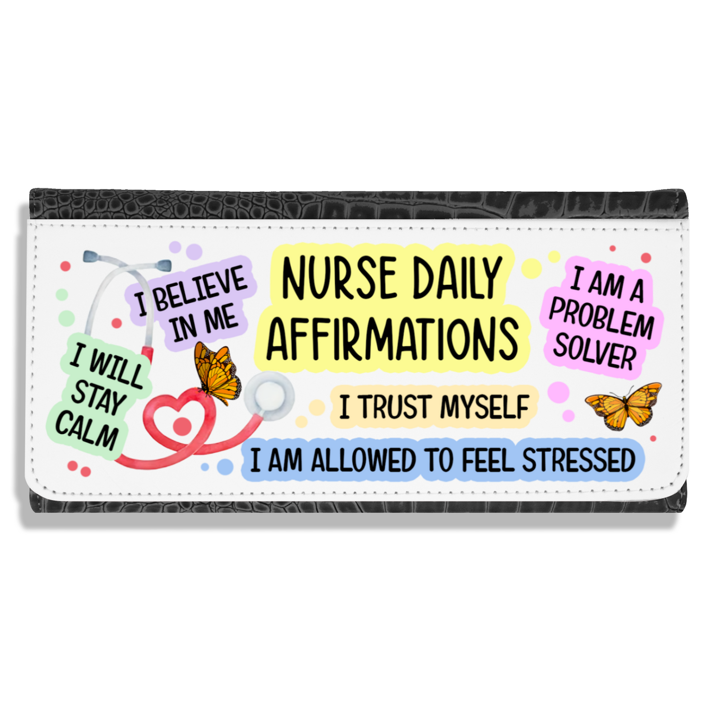 Nurse Daily Affirmations - Faux Crocodile Skin Faux Ladies Purse