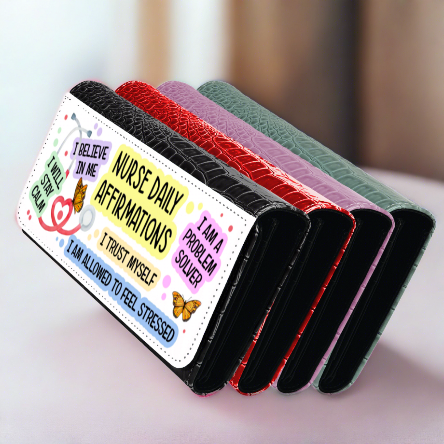 Nurse Daily Affirmations - Faux Crocodile Skin Faux Ladies Purse