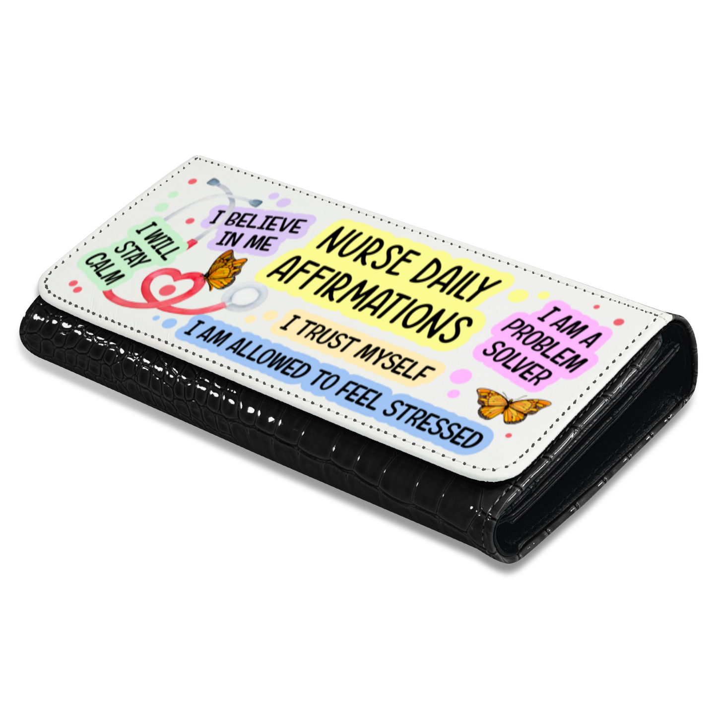 Nurse Daily Affirmations - Faux Crocodile Skin Faux Ladies Purse