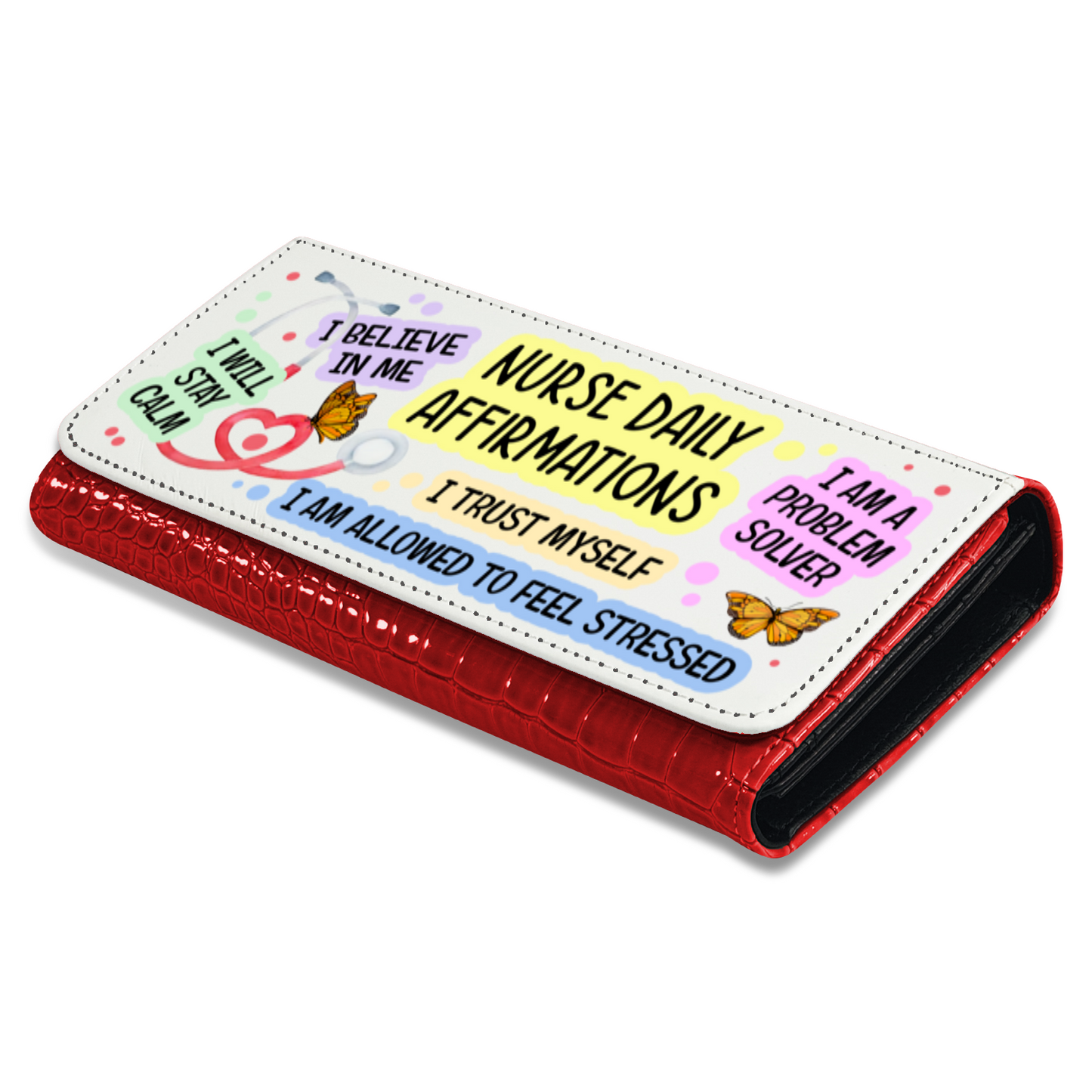 Nurse Daily Affirmations - Faux Crocodile Skin Faux Ladies Purse