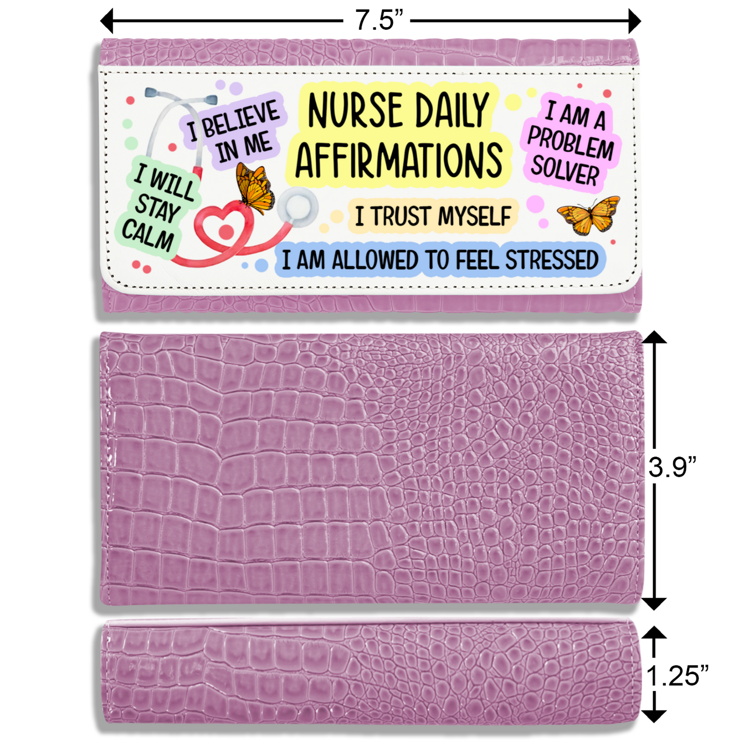 Nurse Daily Affirmations - Faux Crocodile Skin Faux Ladies Purse