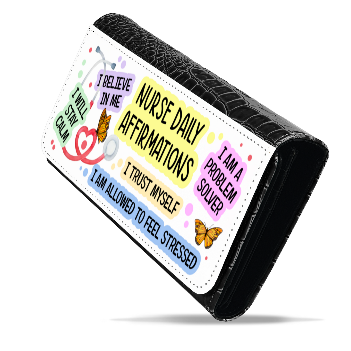 Nurse Daily Affirmations - Faux Crocodile Skin Faux Ladies Purse