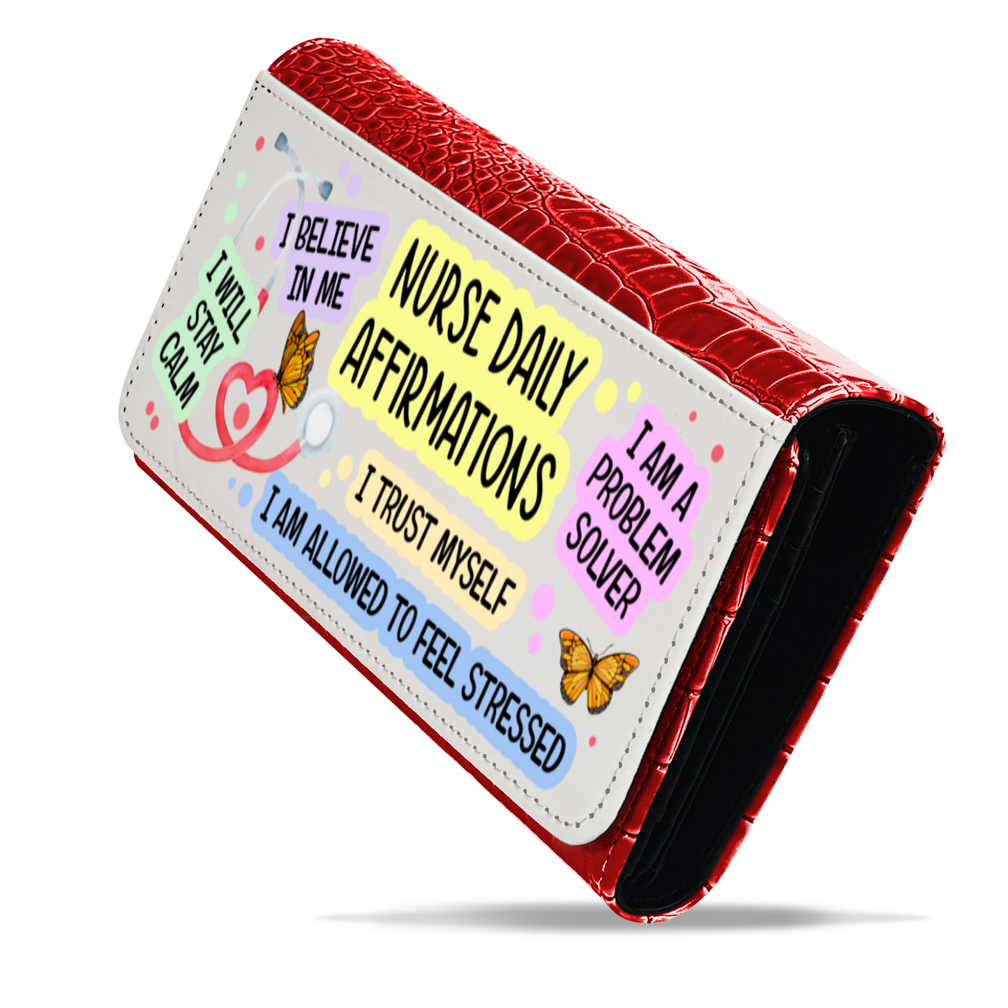 Nurse Daily Affirmations - Faux Crocodile Skin Faux Ladies Purse